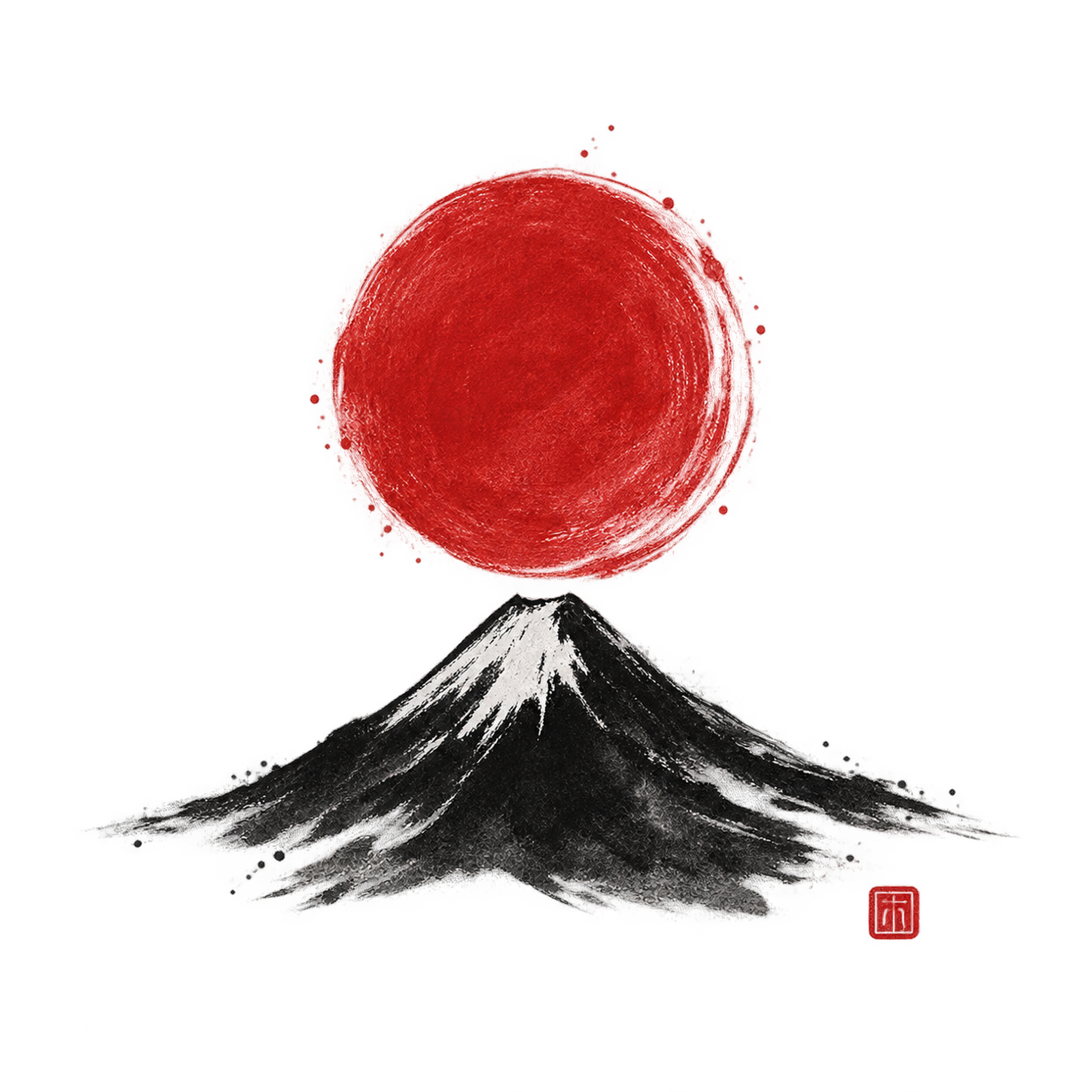 富士山と朝日をデザインしたトートバッグ